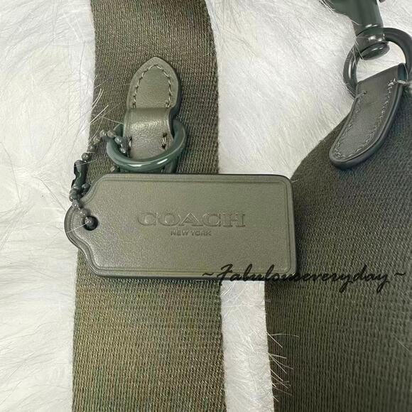 Coach Men's Hitch Backpack 13 In Leather/Army Green CR852 NWT - Picture 6 of 9